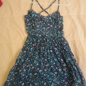 Mini floral dress blue